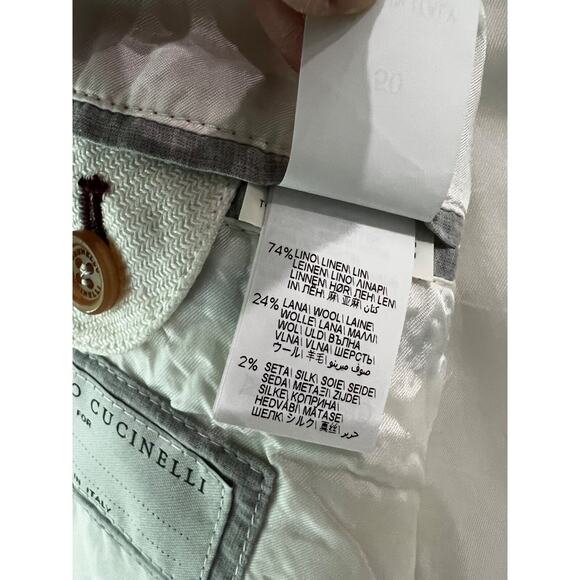 $4000 Brunello Cucinelli Ivory Bomber Jacket Linen Blend IT50 US M/L - Picture 11 of 16